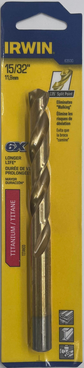 Irwin 63930 Titanium Drill Bit 15/32 inch