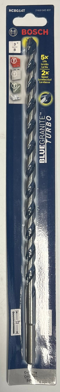 Bosch HCBG14 Blue Granite Hammer Drill Bit Carbide Tip 3/8 x 10 x 12
