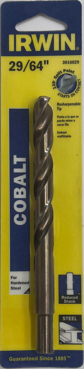 Irwin 3016029 Reduced Shank Cobalt Drill Bit 29/64 inch