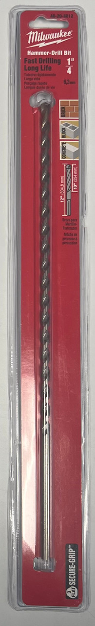 Milwaukee 48-20-8812 Hammer Drill Bit 1/4-by-10-by-12-Inch