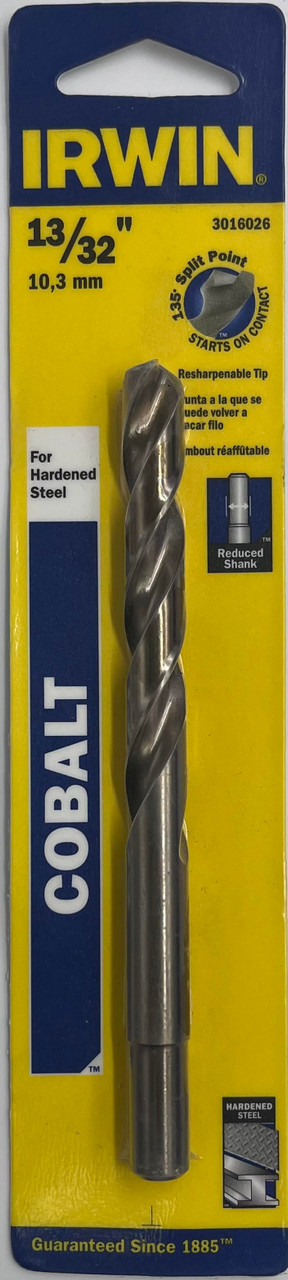 Irwin 3016026 Reduced Shank Cobalt Drill Bit 13/32 inch