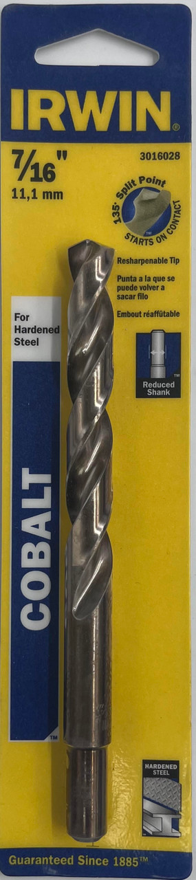 Irwin 3016028 Reduced Shank Cobalt Drill Bit 7/16 inch