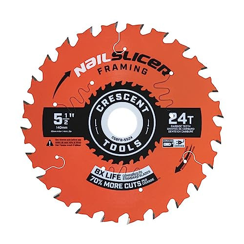 Crescent CSBFR-5524 NailSlicer Framing Carbide Blade, 5-1/2" x 24T