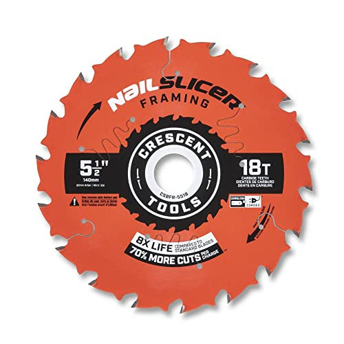 Crescent CSBFR-5518 NailSlicer Framing Carbide Blade, 5-1/2'' x 18T