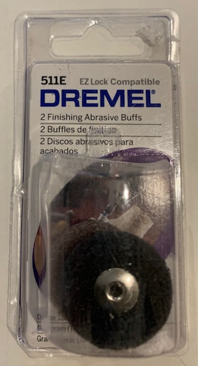 Dremel (511E) EZ Lock Finishing Abrasive Buffs, Pkg. of 2 (1 Coarse, 1 Medium)