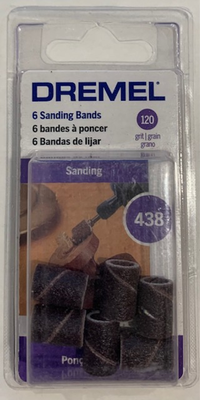 Dremel (438) 120-Grit Sanding Bands, 1/4-Inch, 6 Pack