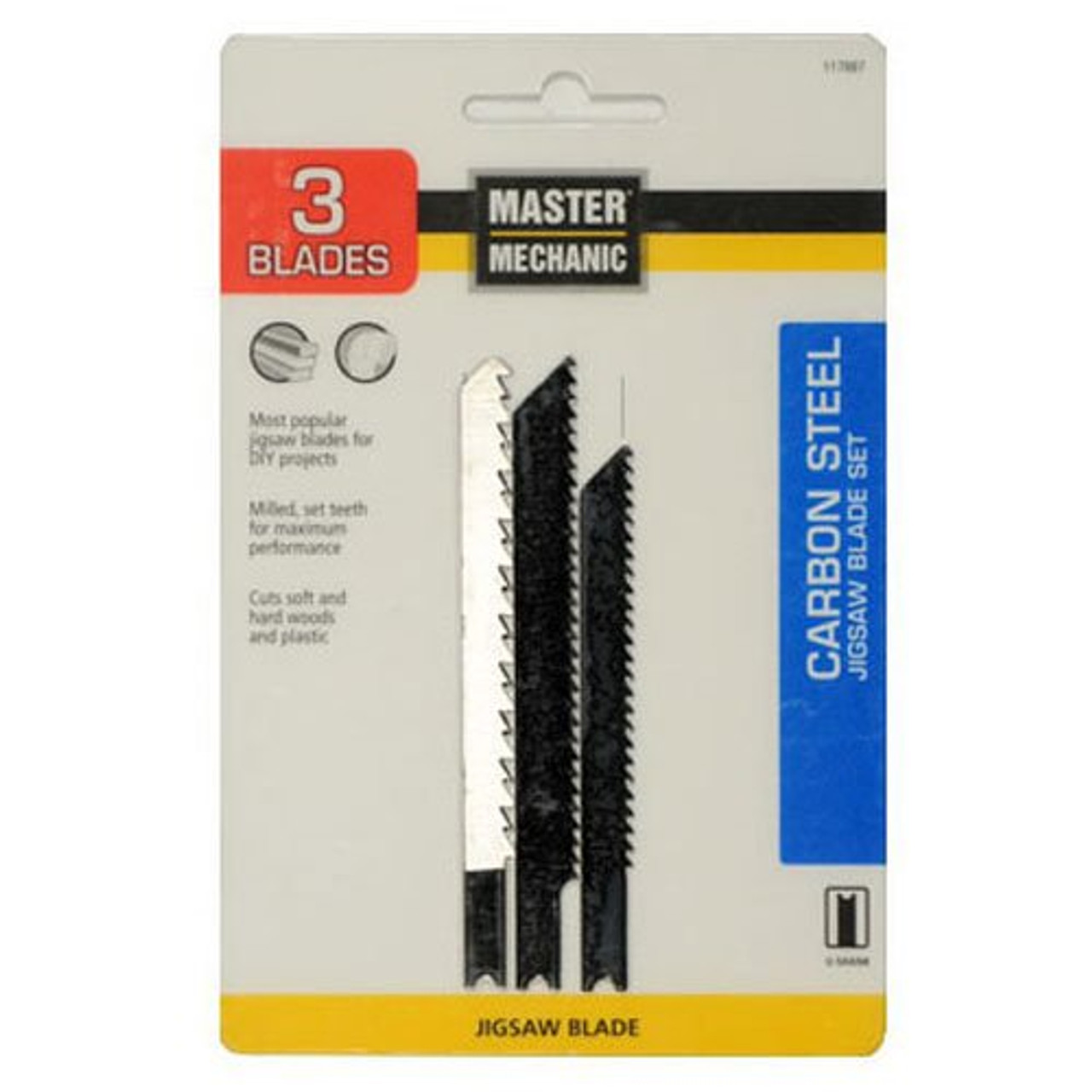 Master Mechanic 117887 Carbon Steel Jigsaw Blade Set (3 Piece)
