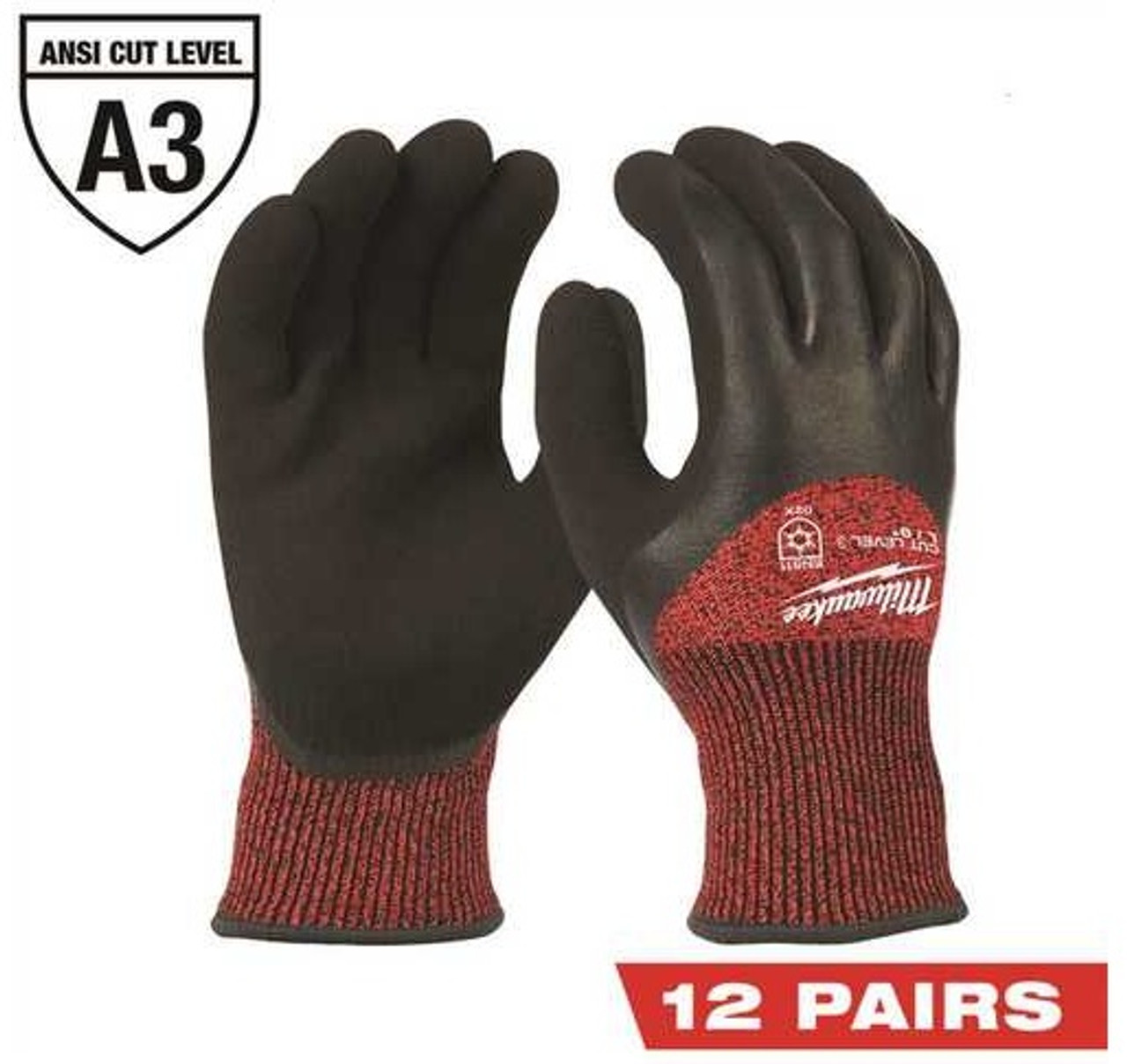 Milwaukee 48-22-8920B 12 PK Cut Level 3 Insulated Gloves -Small