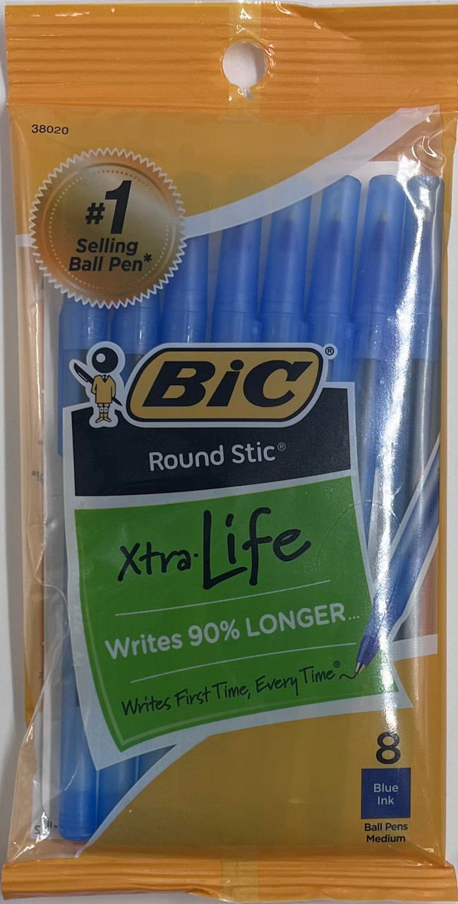 BIC 38020 Round Stic Blue Ink Ballpoint Pen - 8 pack BIC 38020 Round Stic Blue Ink Ballpoint Pen - 8 pack