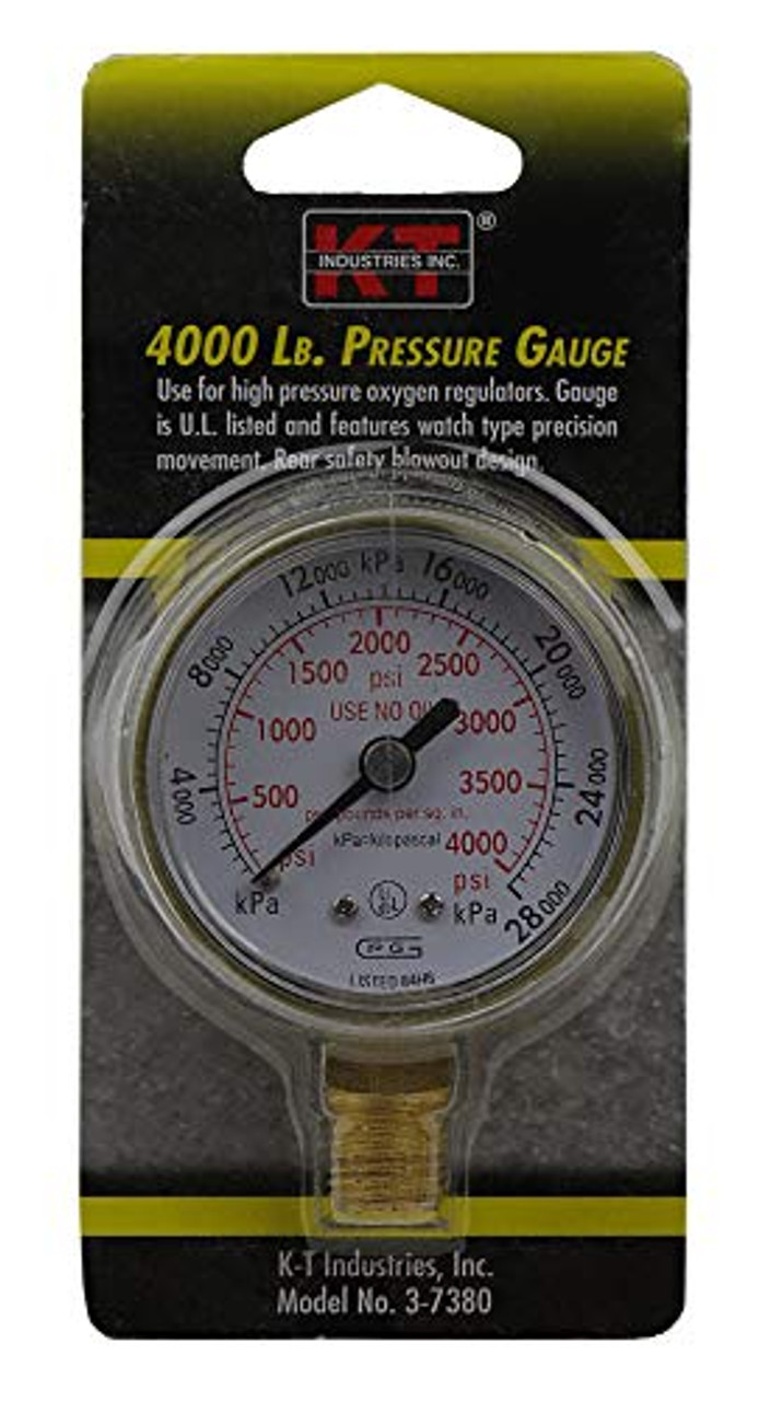 K-T Industries 3-7380 Pressure Gauge, 4000 lb