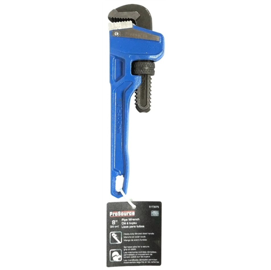 ProSource 5173075 Pipe Wrench, 8"