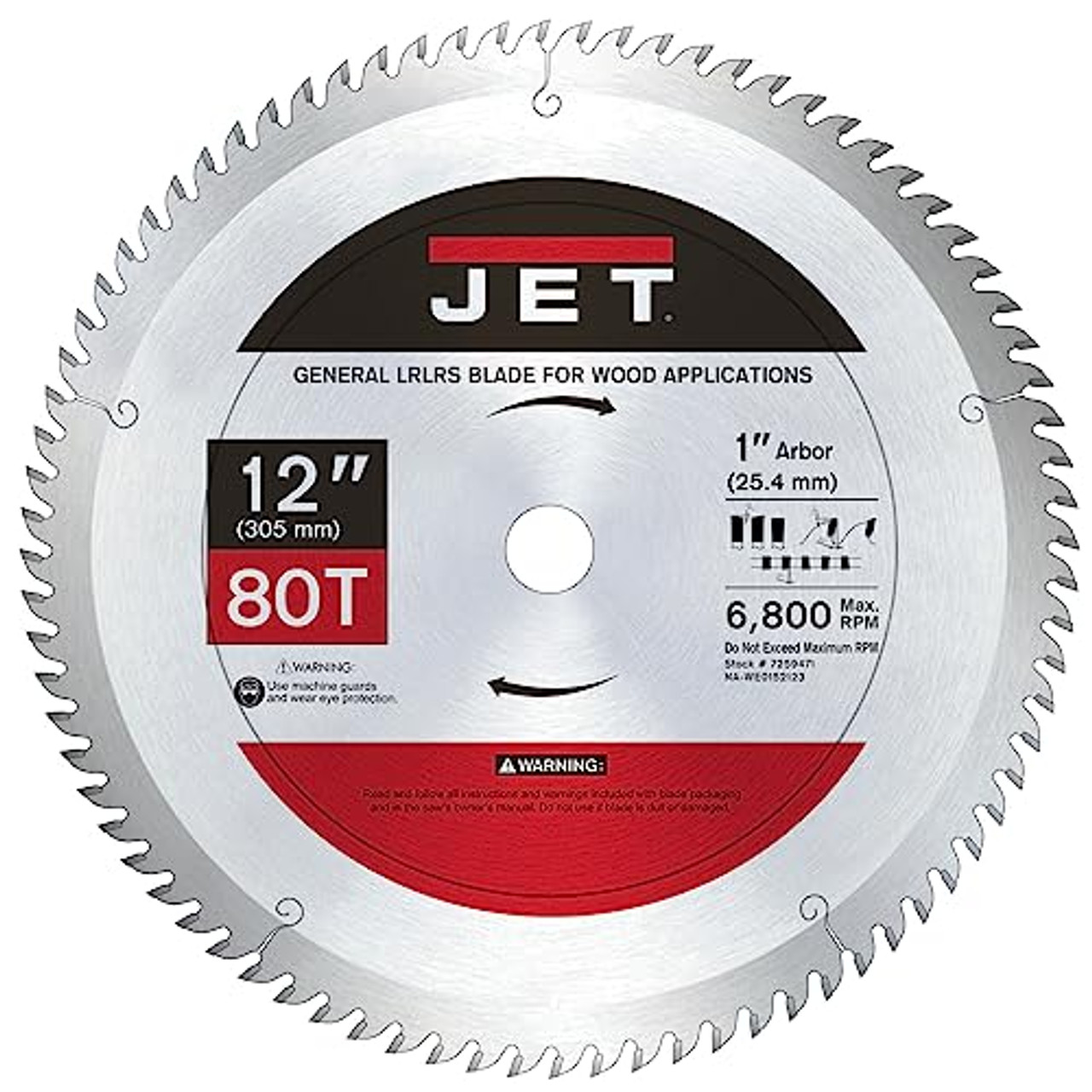 JET 1280, 12-Inch Circular Saw Blade, 80T, General LRLRS (7259471)