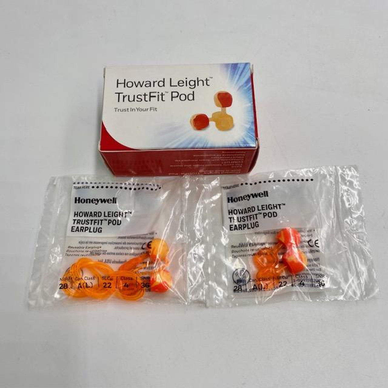 Howard Leight by Honeywell TRUSTFITPOD-1 TrustFit Pod Reusable Foam Earplugs, NRR 28, 1 Pair Uncorded, 1 Pair Corded