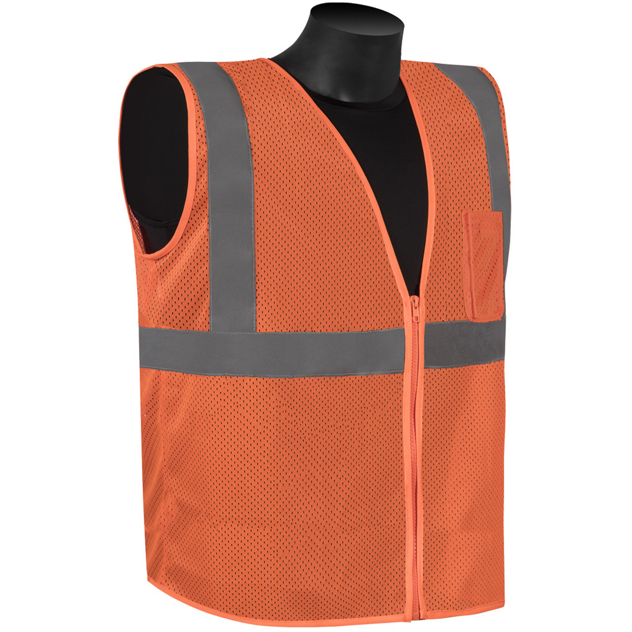 HIVIZGARD C16002QF CLASS 2 HI VIS SAFETY VEST, MESH, ORANGE