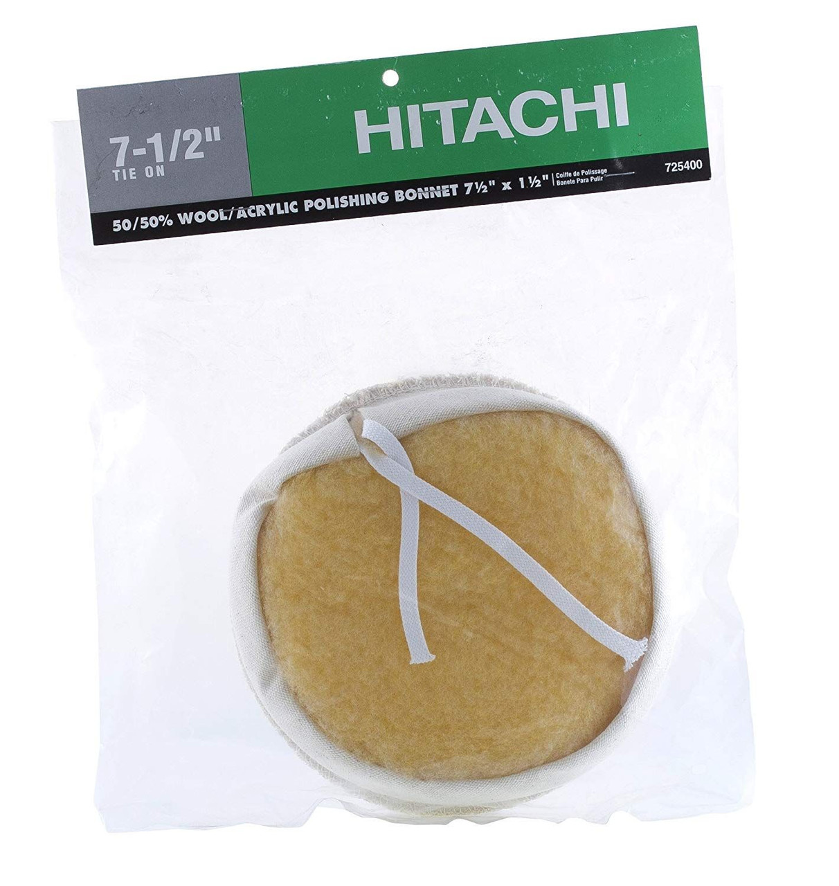 Hitachi (725400) Acrylic Polishing Bonnet 7-1/2 Inch x 1-1/2 Inch Tie On