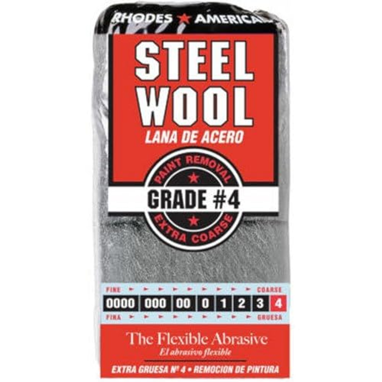 Rhodes American HOMAX PRODUCTS (10121116) Grade #4 Paint Removal Extra Course Steel Wool Pad, 12-Pack