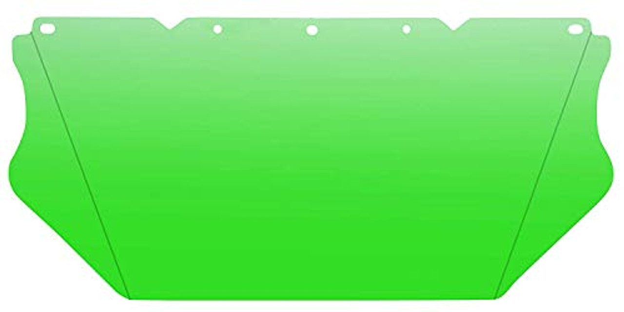 MSA 10115842 V-Gard Visor - General Purpose, Polycarbonate (PC), Green Tint with Antifog/Antiscratch Coating, Contoured, 8" x 17" x 0.06", Impact-Rated, Replaceable UV-Protected Hard Hat Accessory