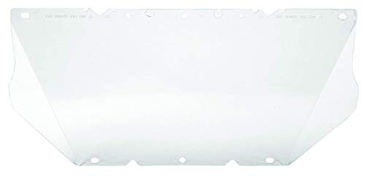 MSA 10115841 V-Gard Visor, Polycarbonate (PC), Clear Tint with Antifog/Antiscratch Coating, Contoured, 8" x 17" x 0.06", Replaceable Hard Hat Accessory