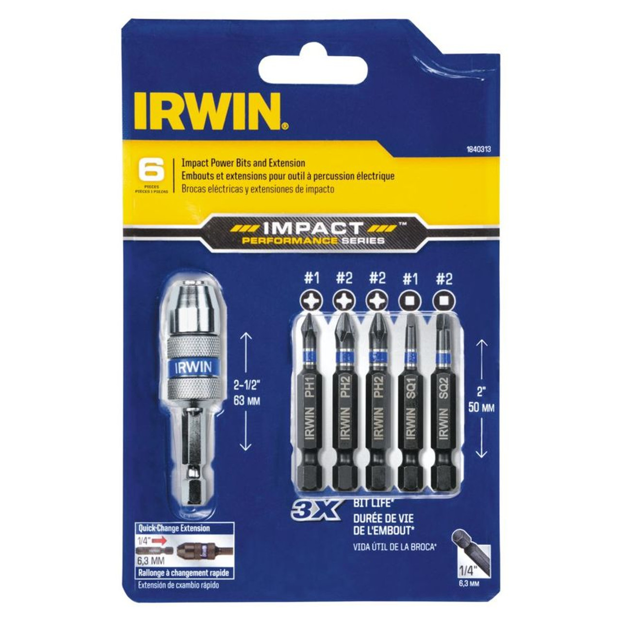 Irwin Tools 1840313 6-Piece Impact Series Drive Guide Set
