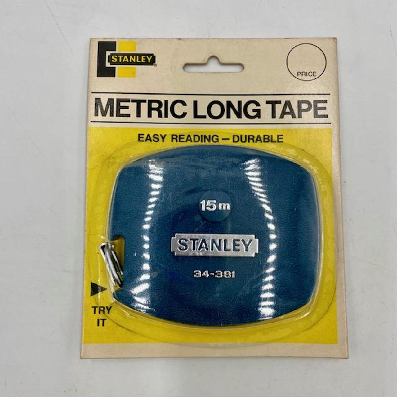 Vintage Stanley 34-381 Metric Long Tape Measure, 15m, Made in U.S.A.