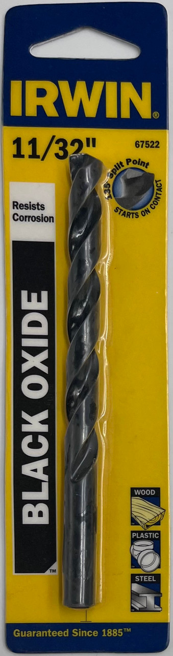 Irwin 67522 Black Oxide Drill Bit 11/32 in