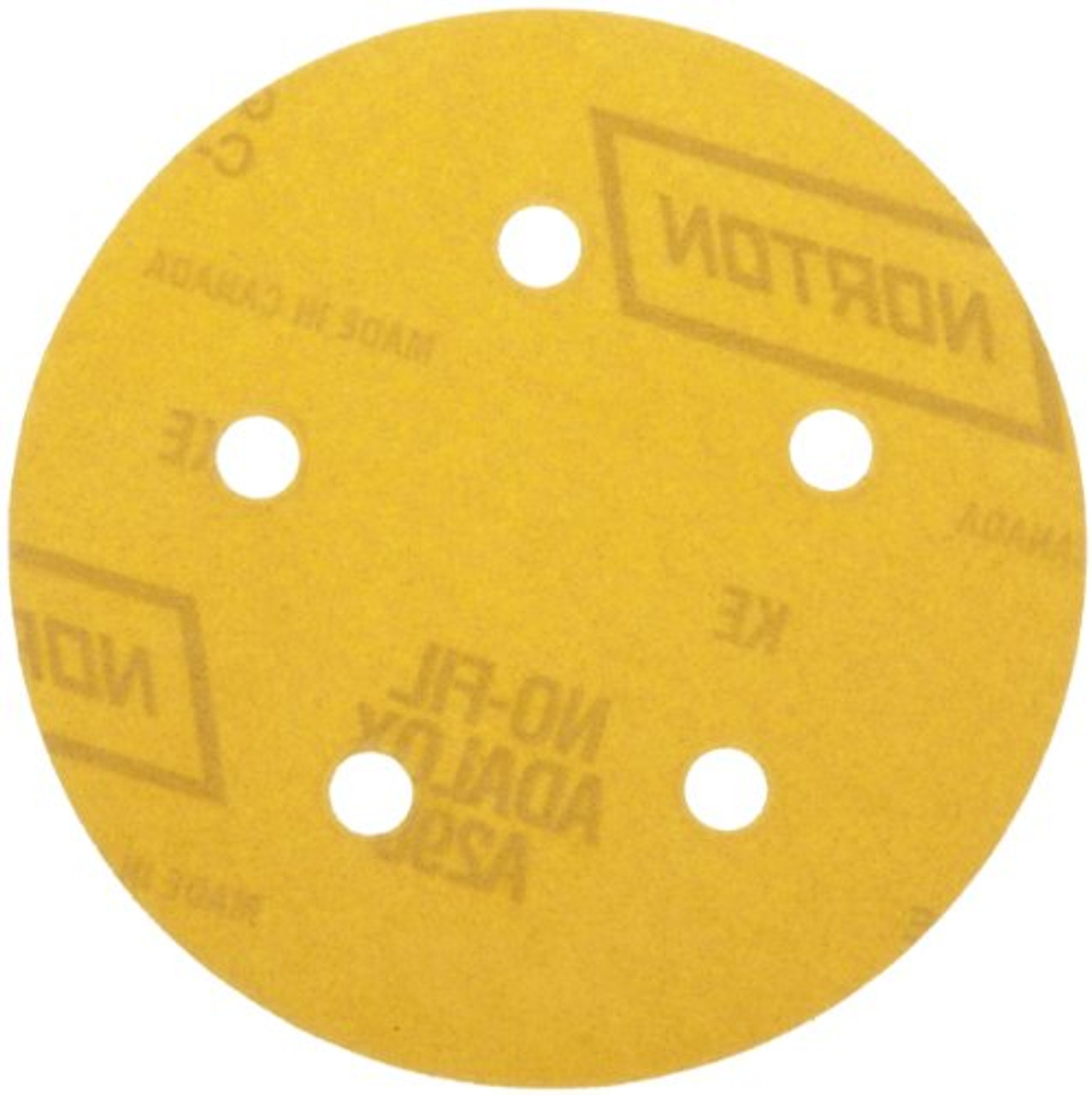 Norton A290 (1-Box/50-Discs) No-Fil Adalox NorGrip Paper Abrasive Disc, Light Weight Paper Backing, Hook-and-Loop, Aluminum Oxide, 5" Diameter, Grit P100