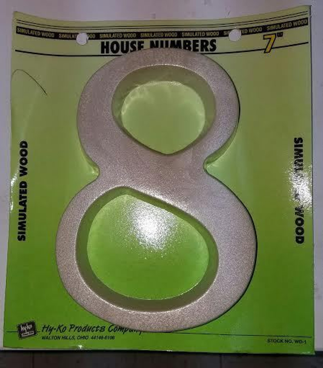 Hy-Ku WD-1 #8 Simulated Wood 7" House Number