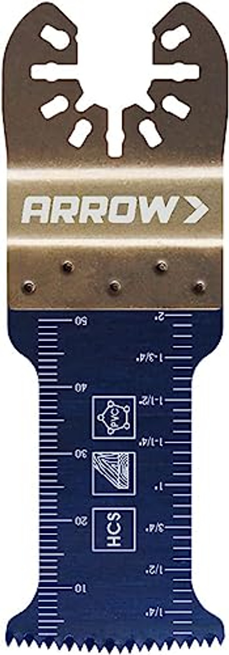 Arrow OSC102-1 Tough Curve Oscillating Tool Blade for Hardwood, Wood, PVC, Drywall, Universal, Fits Most Multitools, 1-¼ Inch