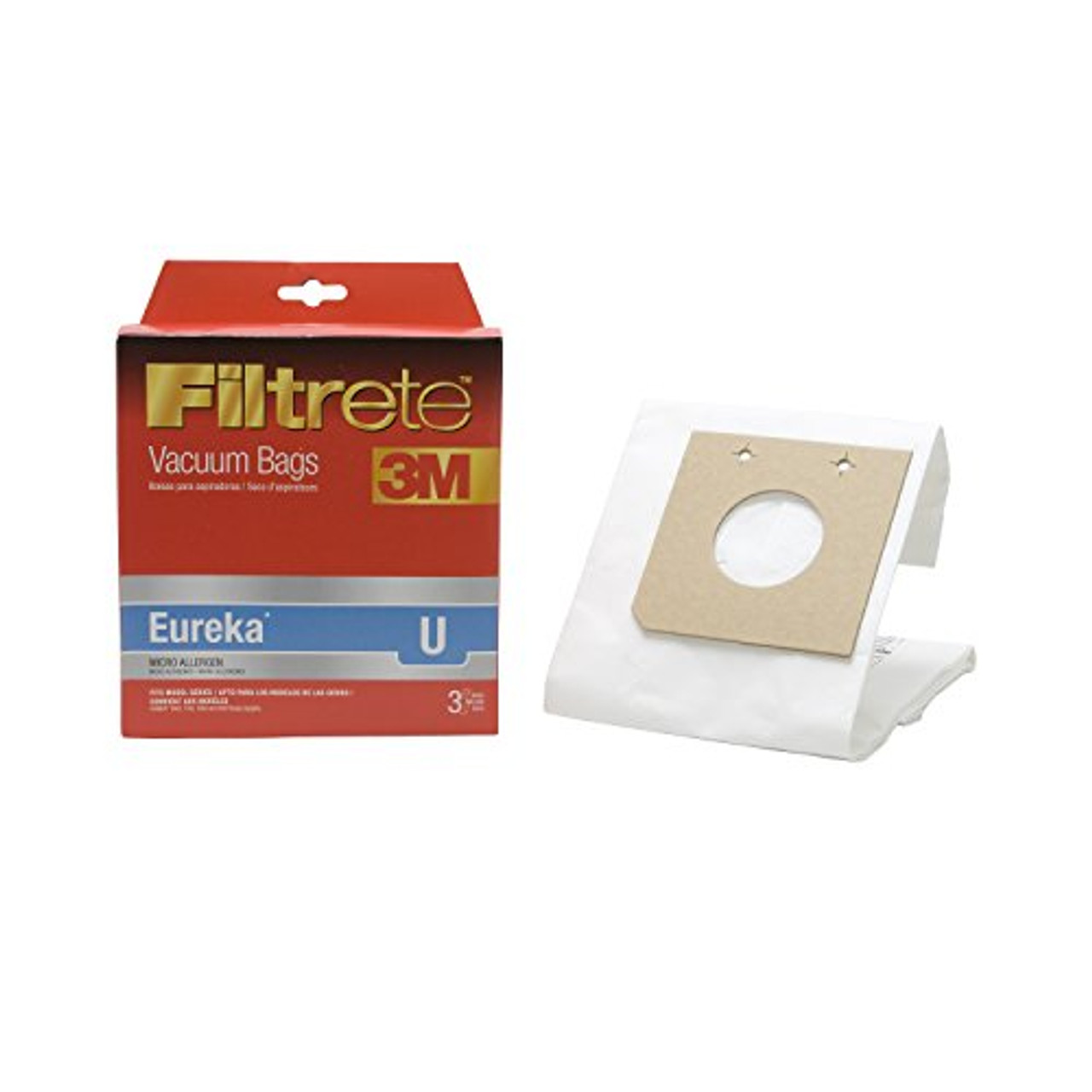 3M Filtrete Eureka U Vacuum Cleaner Bags, Box of 3 Bags (67701B)