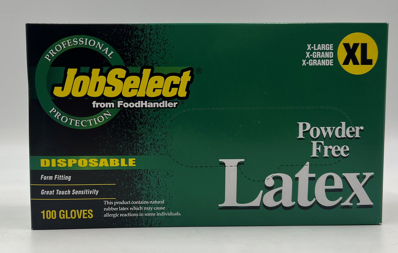 10 boxes of 100 JobSelect Powder Free Latex Gloves - XL