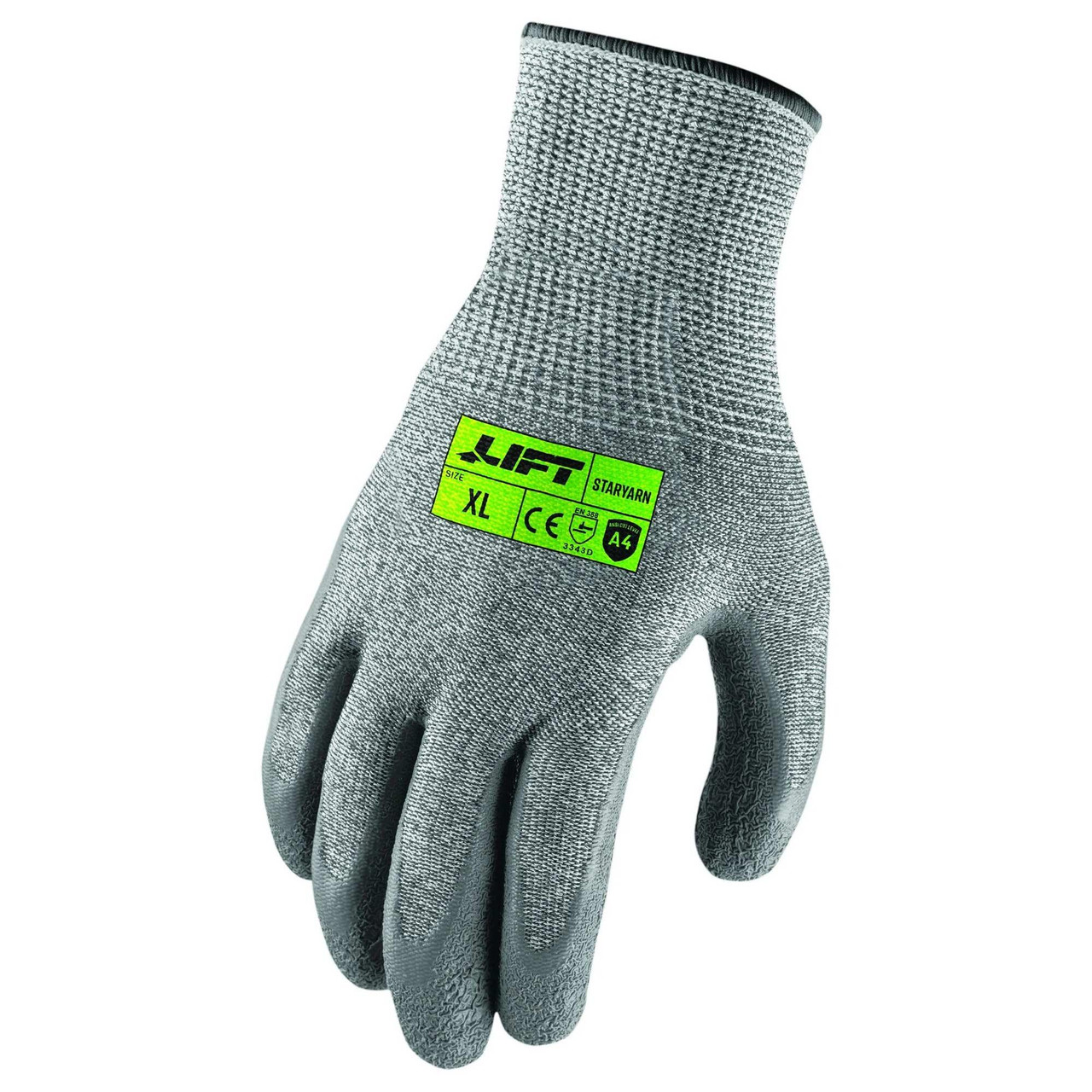 LIFT Safety GSL-19YXL StarYarn A4 Crinkle Latex Gloves