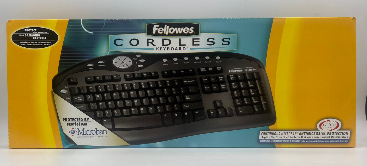 Fellowes CRC98916 Cordless Keyboard with Mouse with Microban Protection