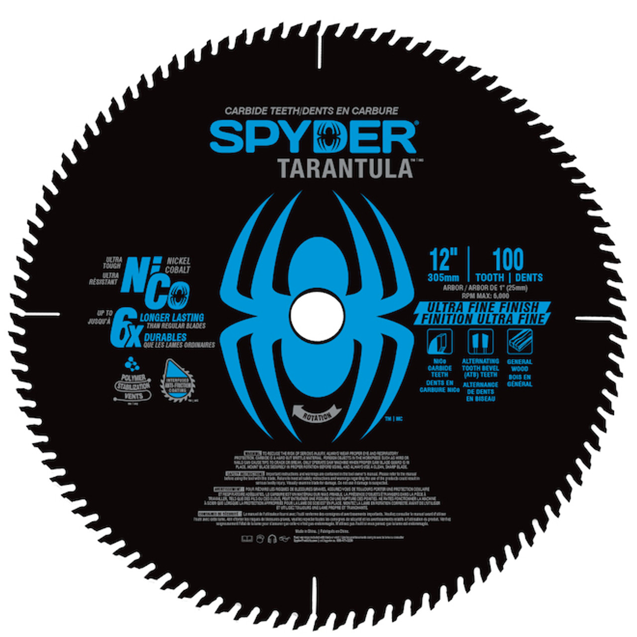 Spyder Ultra Fine 12-in 100-Tooth Fine Finish Tungsten Carbide-tipped Steel Miter/Table Saw Blade (13027) Spyder Ultra Fine 12-in 100-Tooth Fine Finish Tungsten Carbide-tipped Steel Miter/Table Saw Blade (13027)