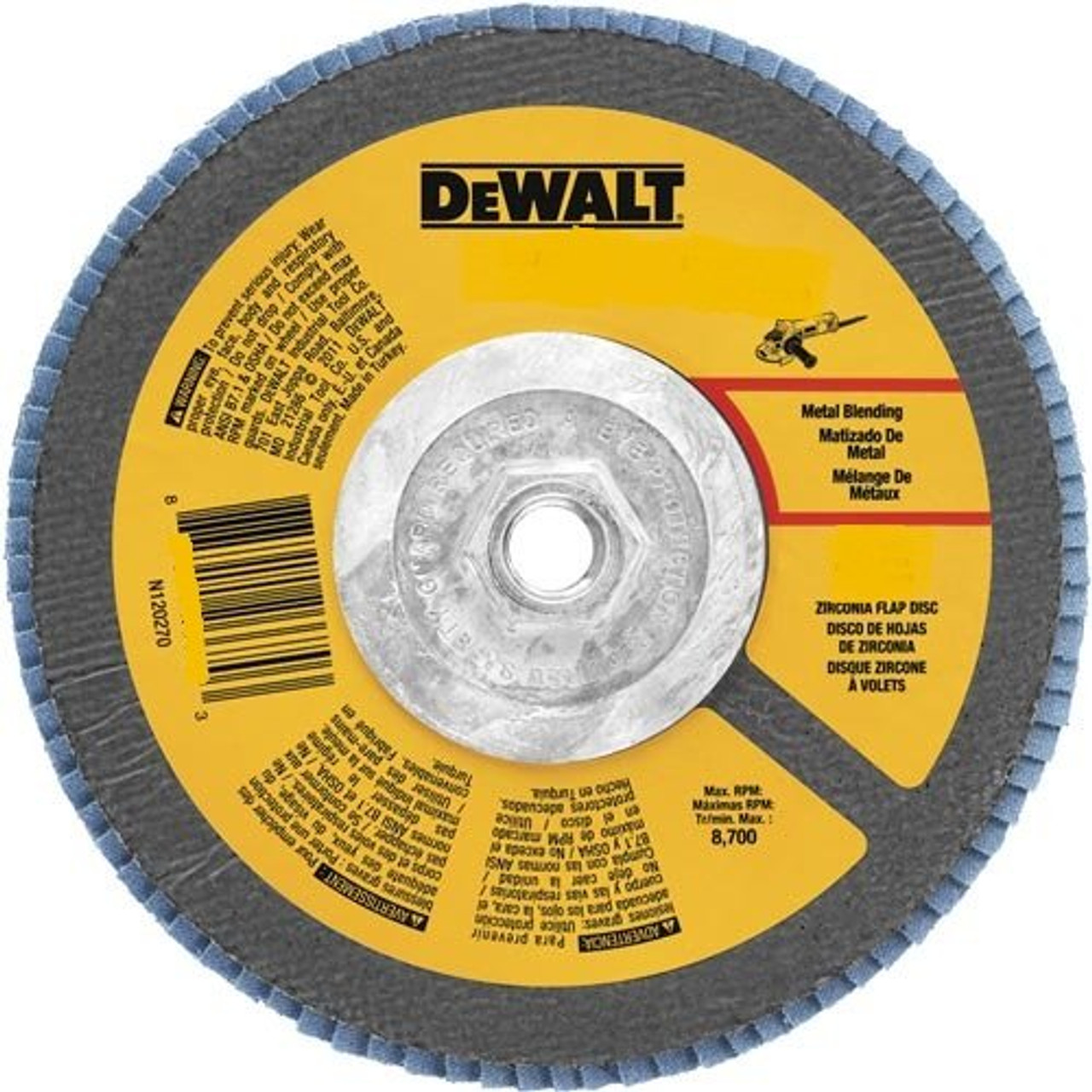 DEWALT DWA8208H 80 Grit Zirconia T29 Flap Disc, 4-1/2-Inch x 5/8-11-Inch
