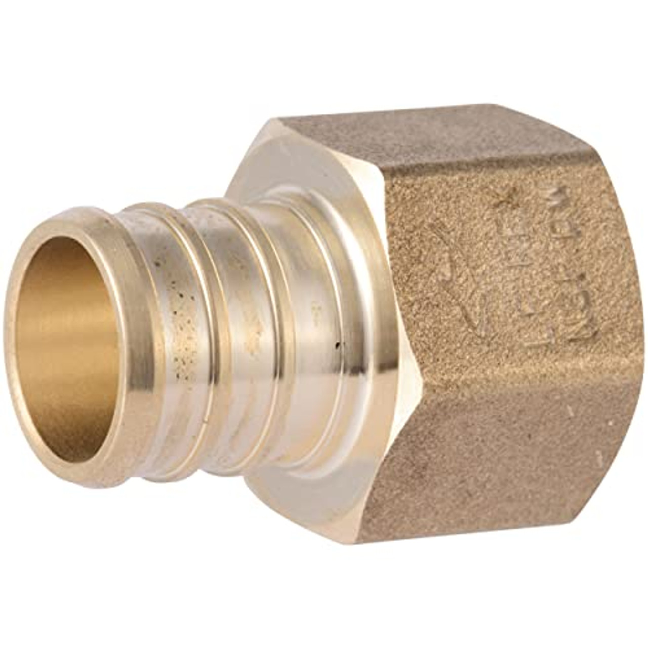 SharkBite 3/4 x 1/2 Inch FNPT Crimp Connector, Brass Plumbing Fitting, PEX Pipe, PE-RT, UC092LFA