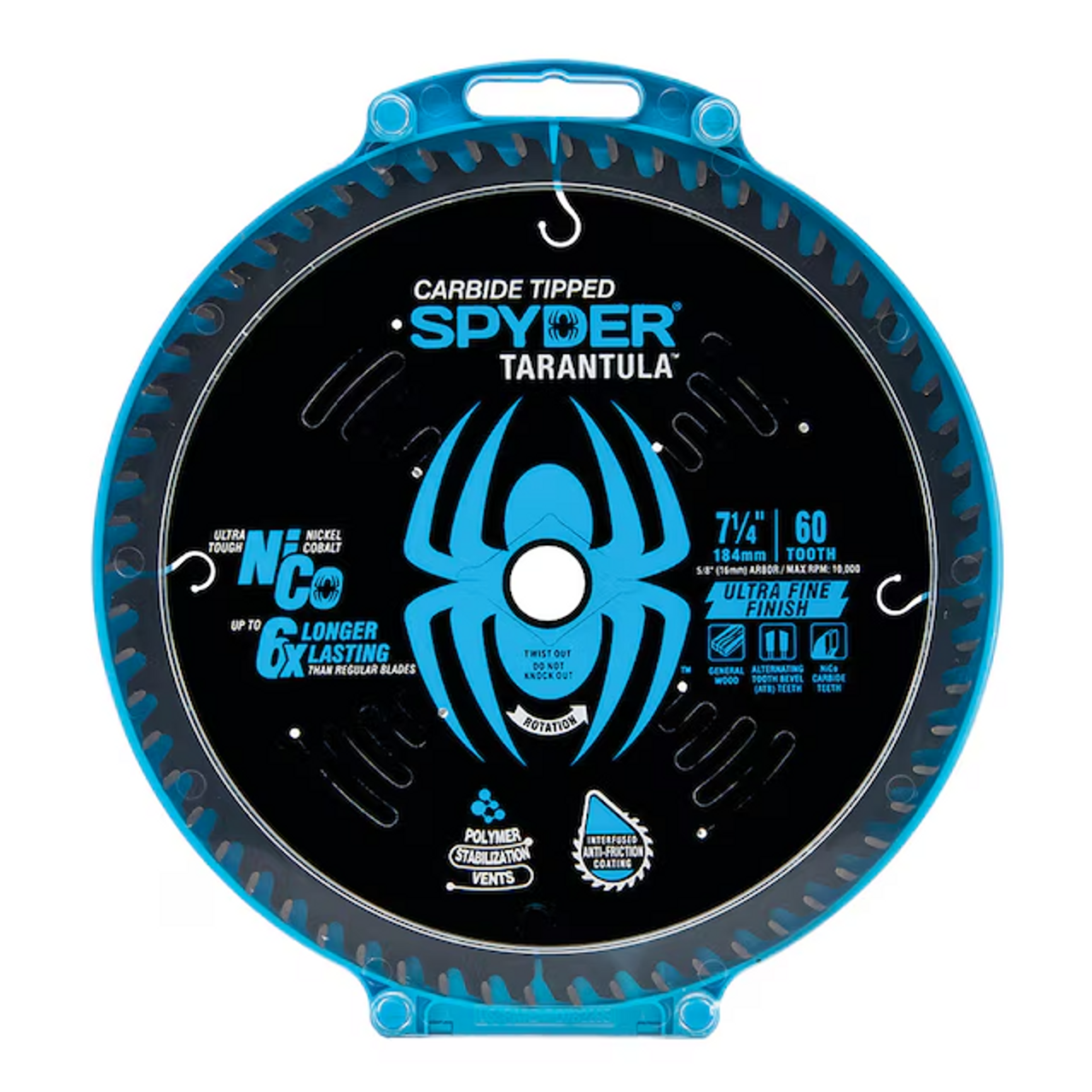 Spyder 13018 Tarantula Carbide Ultra Fine Finish Saw Blade, 7-1/4", 60 Tooth