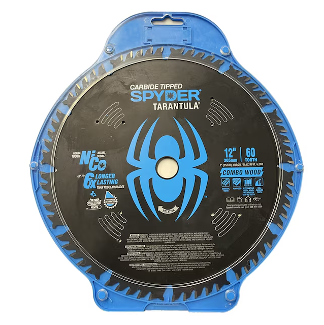 Spyder 13022 Tarantula Carbide Combo Wood Saw Blade, 12", 60 Tooth