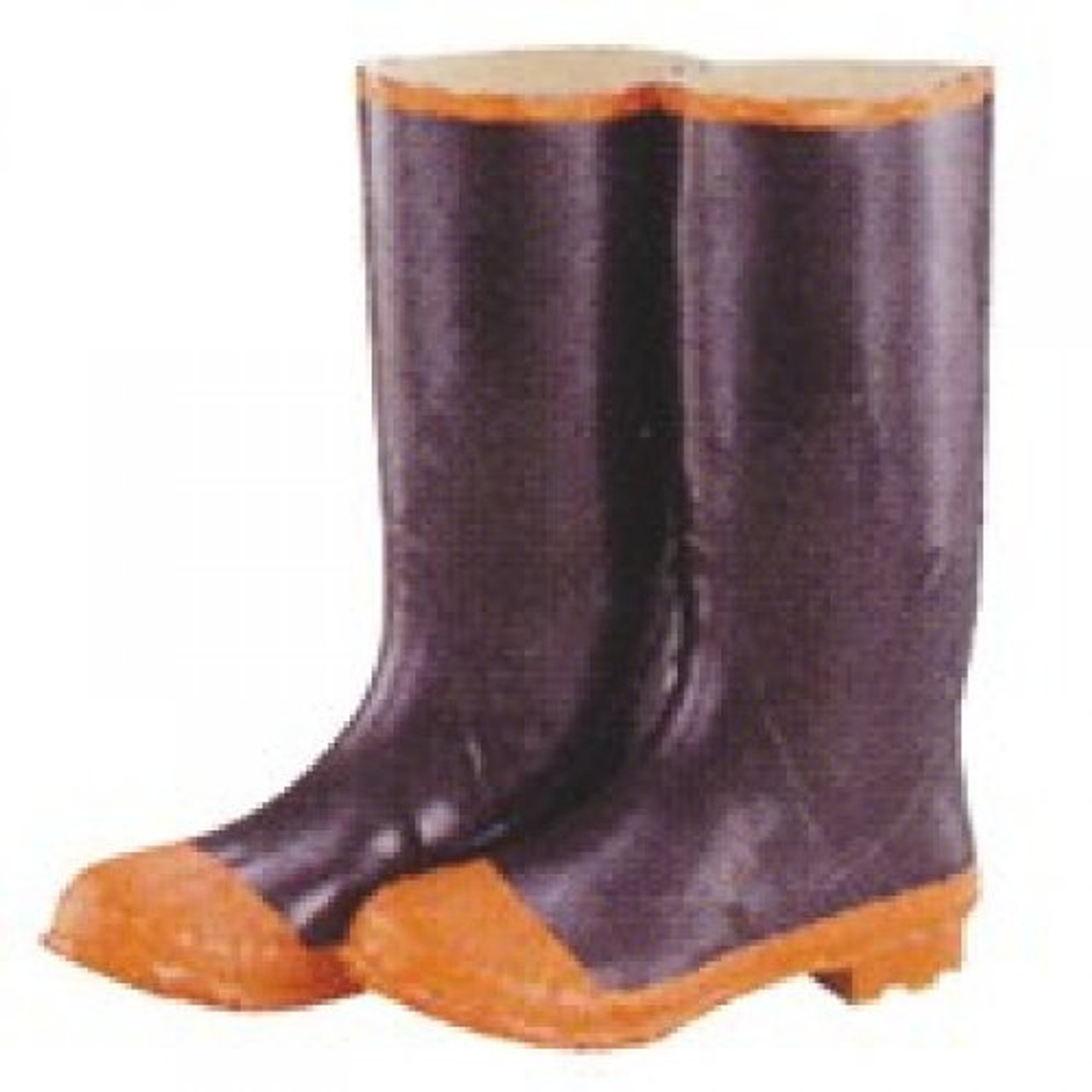 Diamondback - 657-7423 Rubber Knee Boots, Size 7, Black & Orange