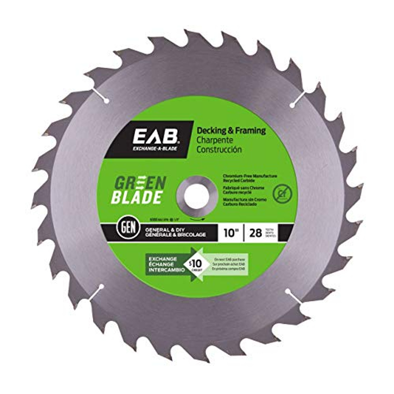 Exchange-A-Blade 1110112 Decking Framing Carbide Blade, 10 inch x 28 Tooth