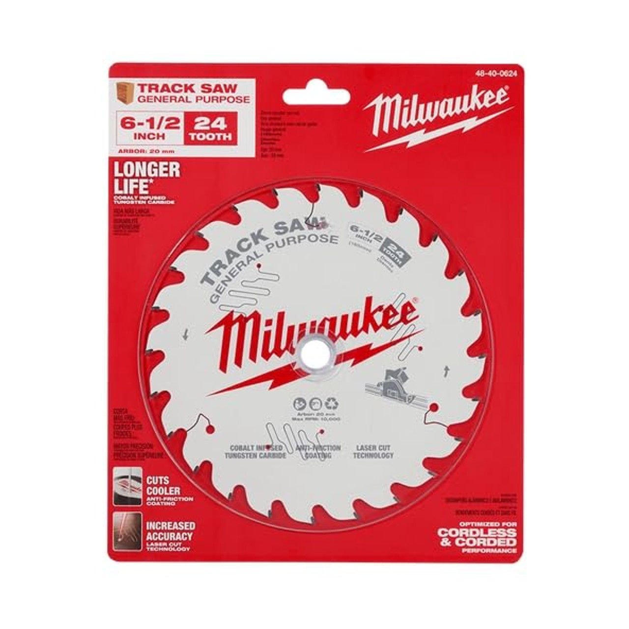 Milwaukee 48-40-0624 General Purpose Track Saw Blade, 6-1/2" x 24 Teeth