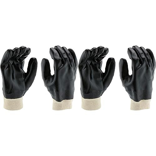 West Chester 1-Pair/Size-Large 12000/L PVC Coated Interlock Lined Gloves, Work Wear Gloves with Knit Wrist, Soft Cotton Lining