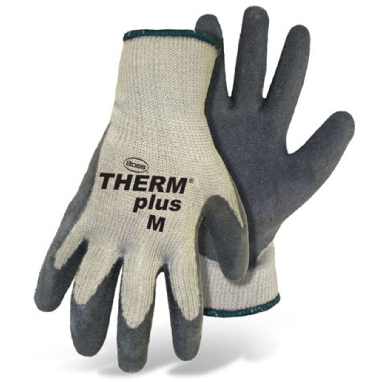 Boss plus (1-Pair/Size-Medium) Protective Gloves, Unisex, Knit Wrist Cuff, Acrylic Glove, 8435M