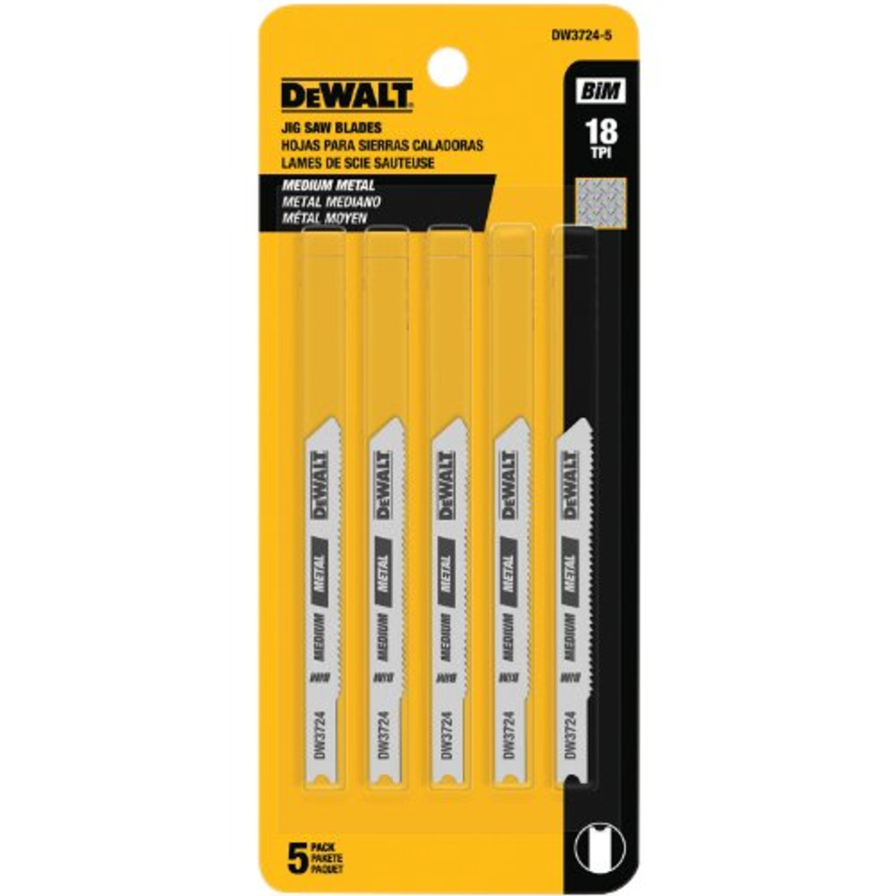DEWALT DW3724-5 3-Inch 18 TPI Medium Metal Cut Cobalt Steel U-Shank Jig Saw B...