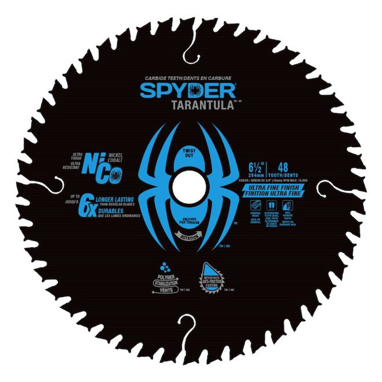 Spyder 13025 6-1/2" 48T - Ultra Fine Finish Circular Saw Blade Spyder 13025 6-1/2" 48T - Ultra Fine Finish Circular Saw Blade