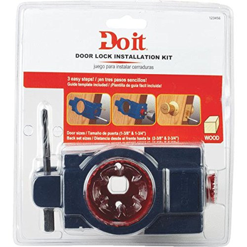 Do it Best 306541 Carbon Steel Wood Door Lock Installation Kit
