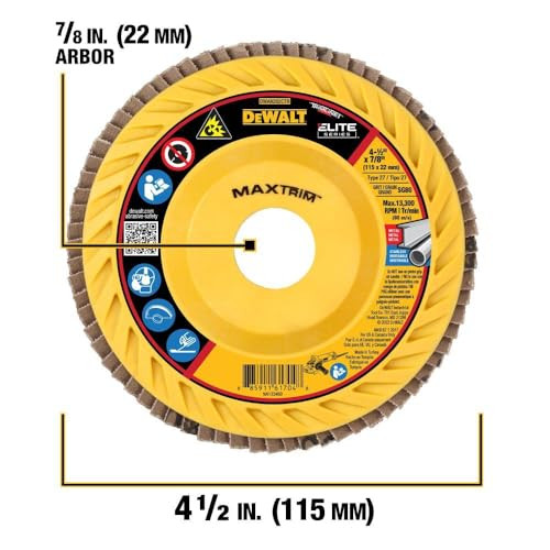 Dewalt DWA8282CTR 4-1/2" X 7/8" 80G T27 Xp Ceramic Trim Flap Disc