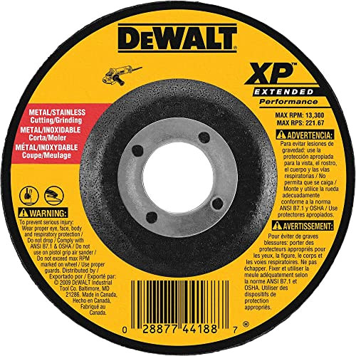 DEWALT DW8808 4-1/2" x 1/4" Extended Performance Grinding Wheel, 7/8" Arbor