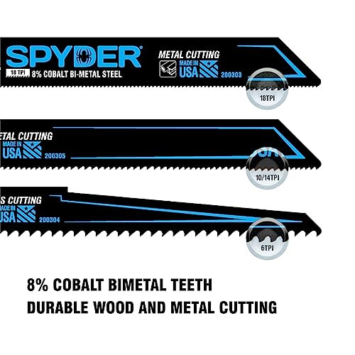Spyder Bi-Metal 6 TPI 9" Reciprocating Saw Blades - 5 Pack (200304)