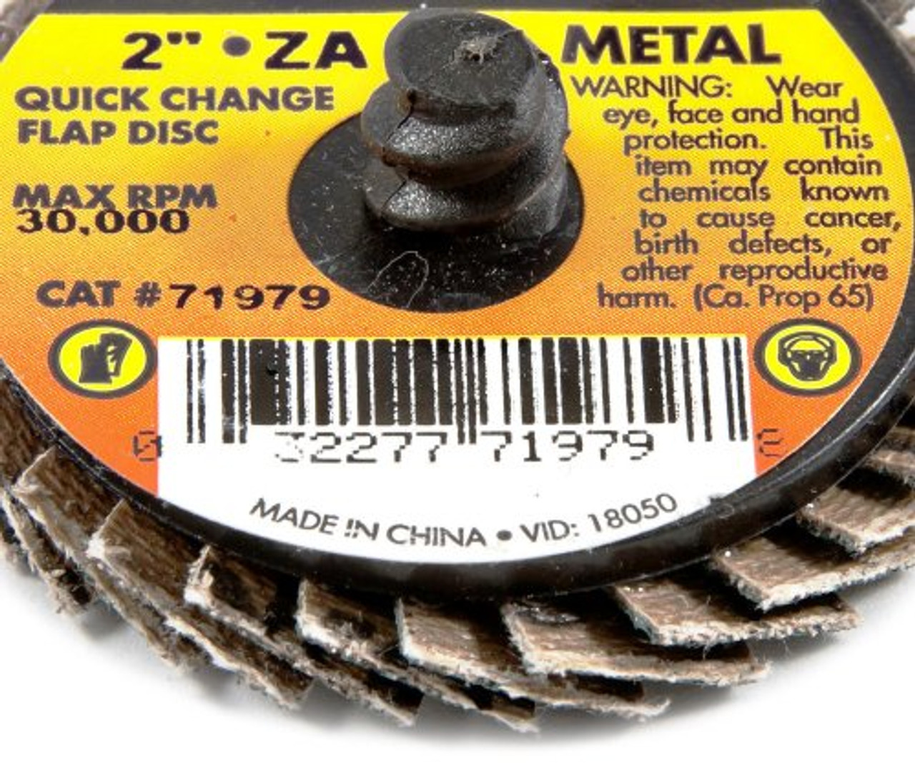 Forney 71979 Mini Flap Disc, Quick Change, 80-Grit, 2-Inch, 1-Wheel