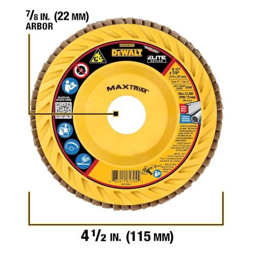 Dewalt DWA8280CTR 4-1/2" X 7/8" 40G T27 Xp Ceramic Trim Flap Disc